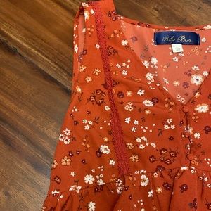 Orange floral summer dress